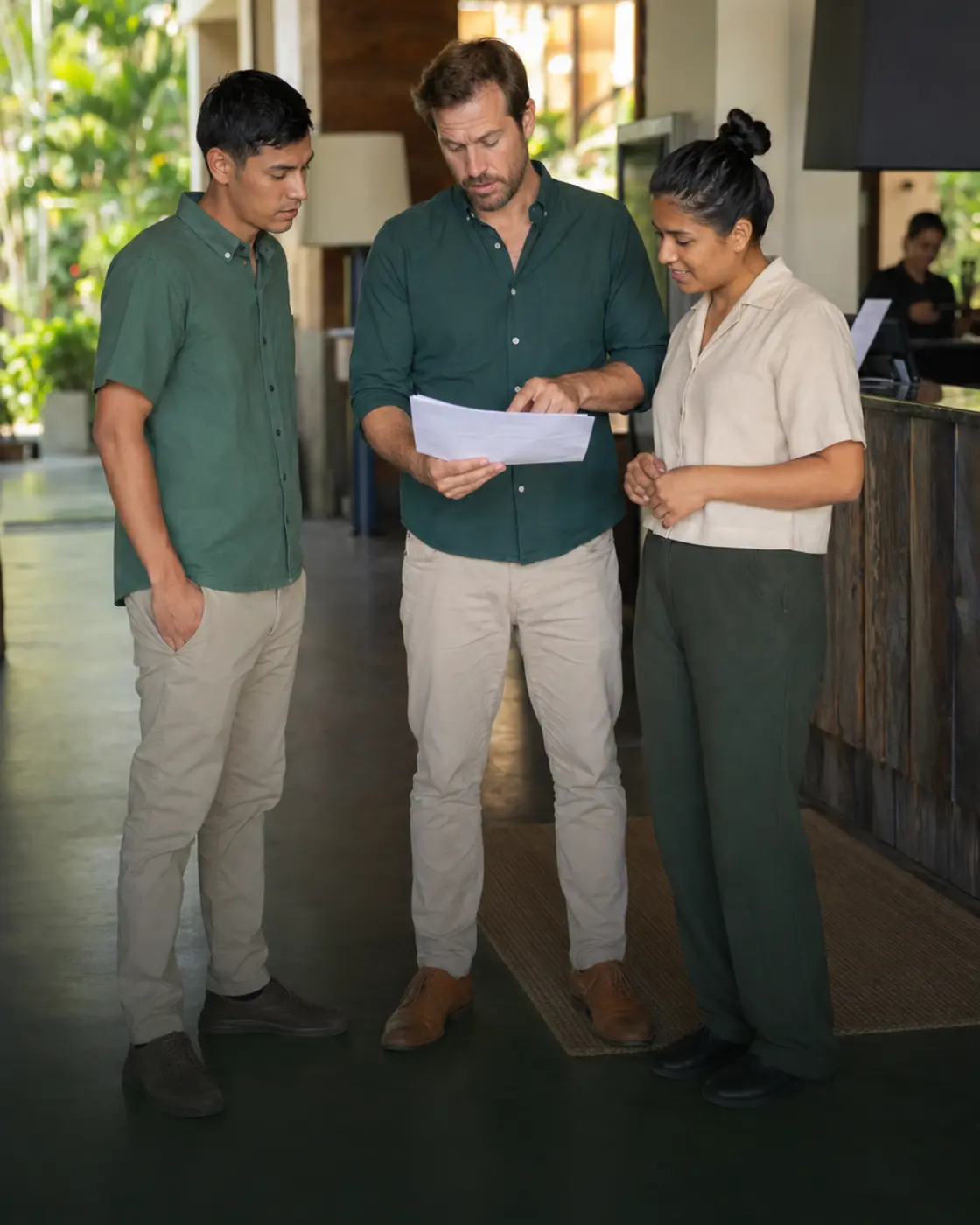 Employer explaining seasonal duties and conditions