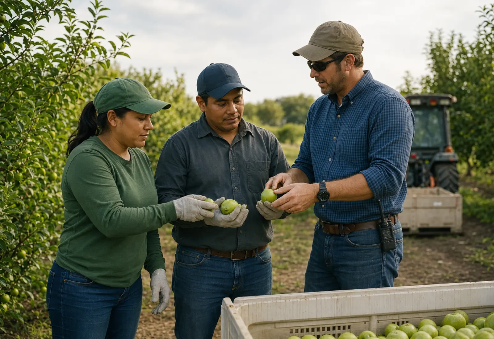 Trabajadores realizando labores agrícolas